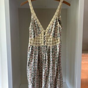 Topshop Floral Dress with Lace Accents